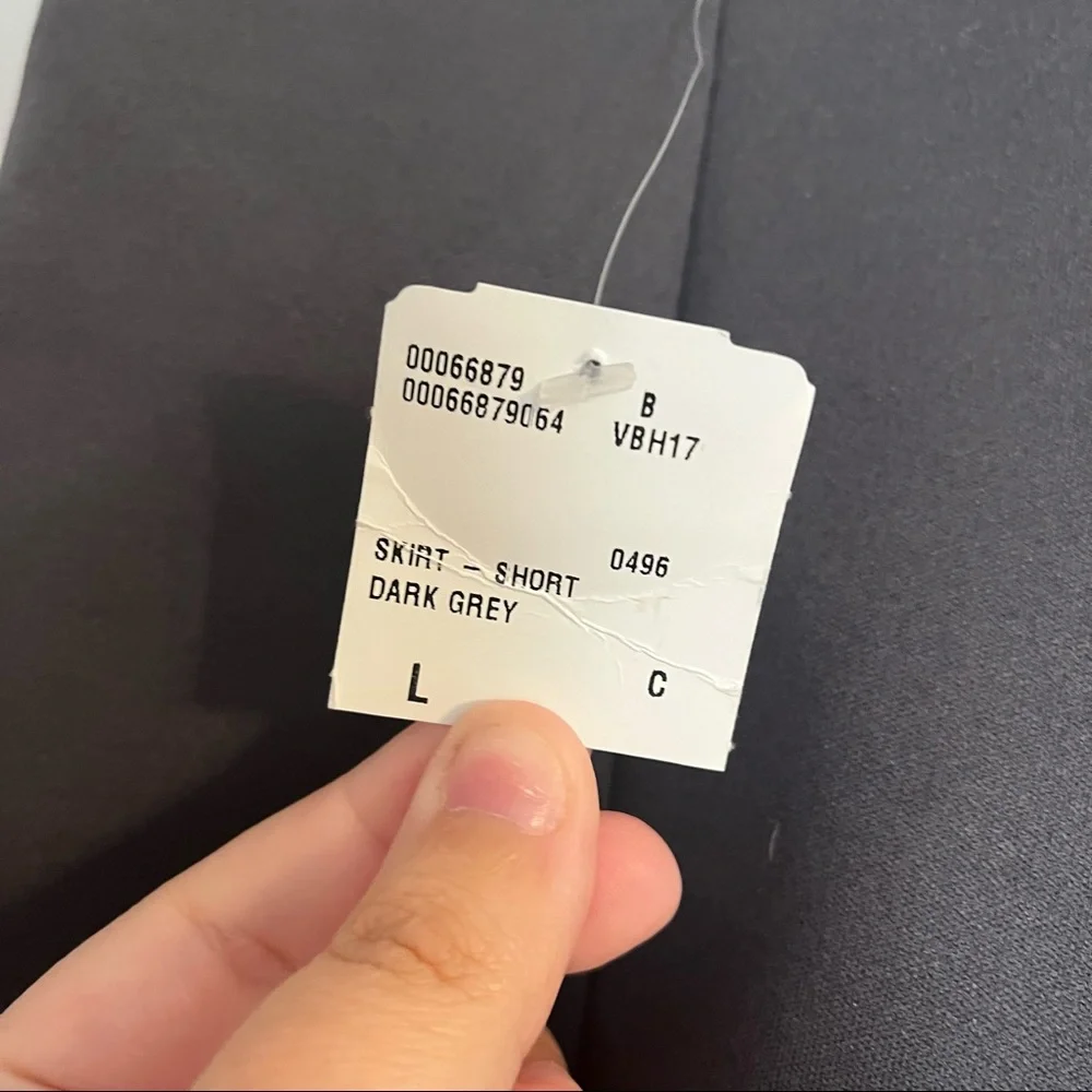 Forever 21 Contemporary | NWT Elastic Skater Mini Skirt in Dark Grey Size L - Picture 8 of 11